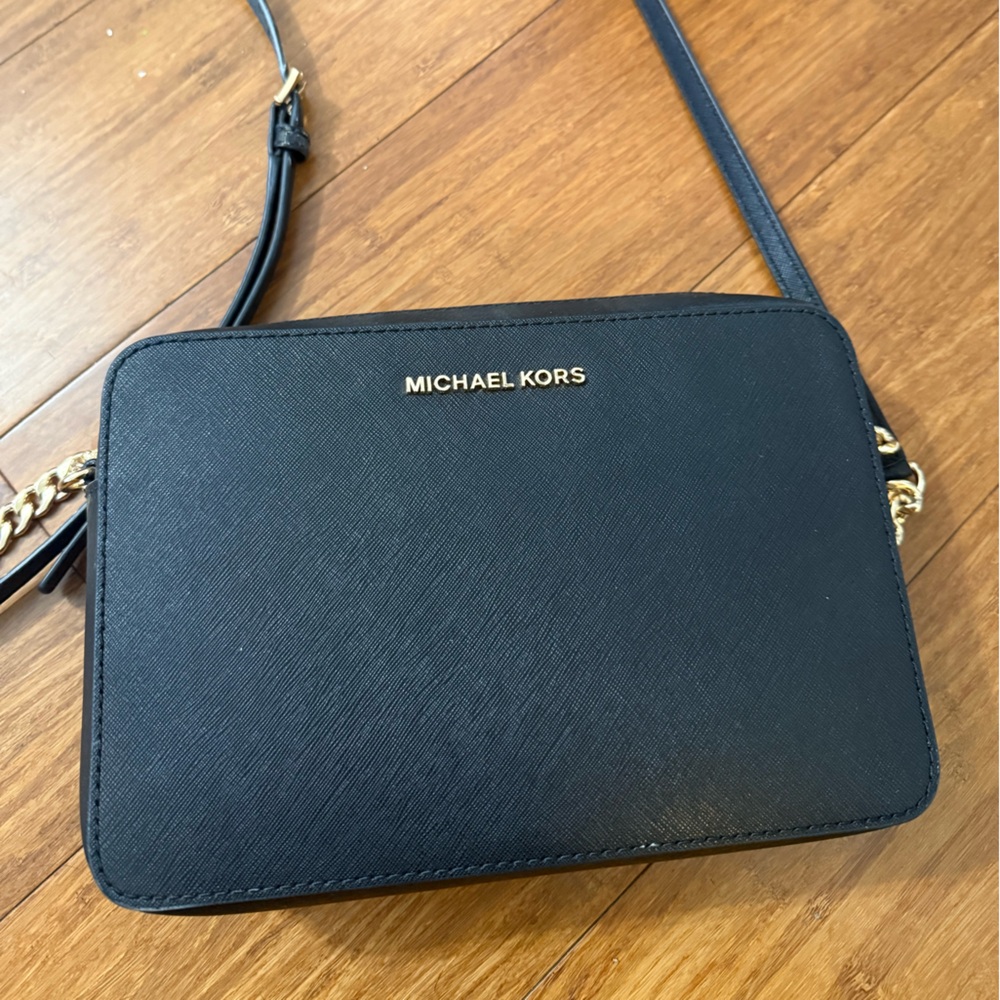 Michael Kors Black and Gold Crossbody Bag